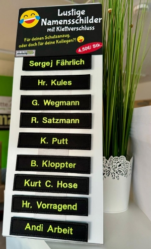 Namens-/ Stickschilder lustig